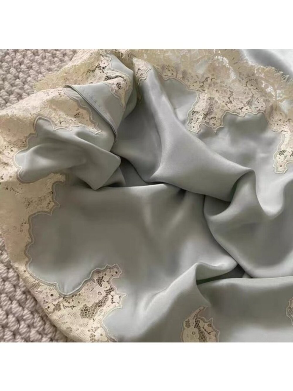 Doen Elowen Skirt Dusty Blue Silk Lace, S - Picture 8 of 14